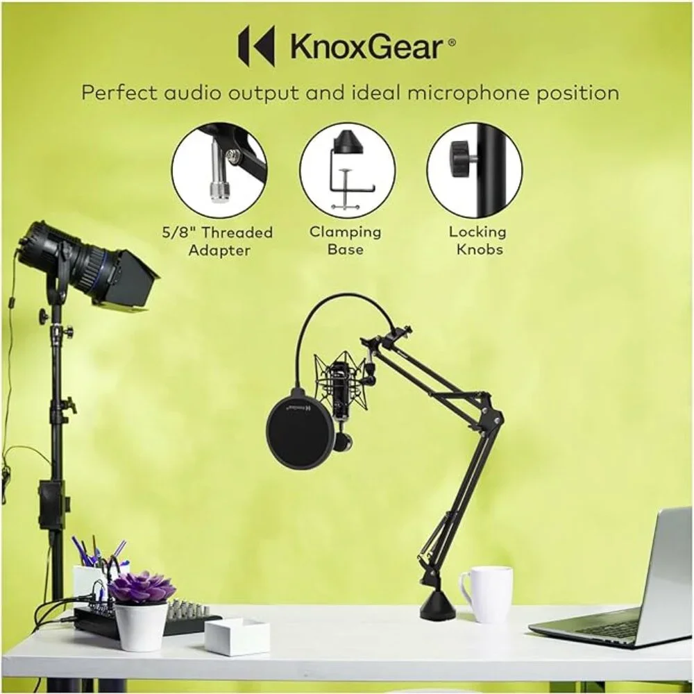 Microphones Yeti USB - Midnight Blue + Free KnoxGear Arm Stand! 🎙️